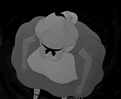 A gif of Alice in Wonderland falling down the rabbit hole